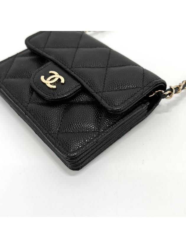 Caviar chain card wallet black AP1730 - CHANEL - BALAAN 6