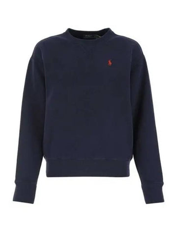 Ralph Lauren Women s Pony Embroidery Brushed Sweatshirt Navy White 211794395 - RALPH LAUREN - BALAAN 1