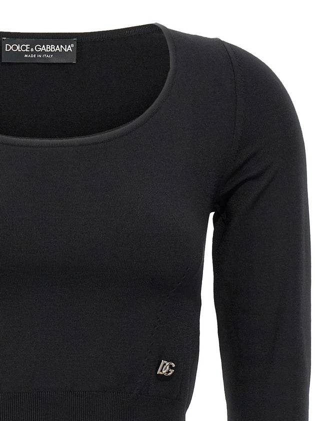 Dolce & Gabbana Logo Cropped Sweater - DOLCE&GABBANA - BALAAN 3