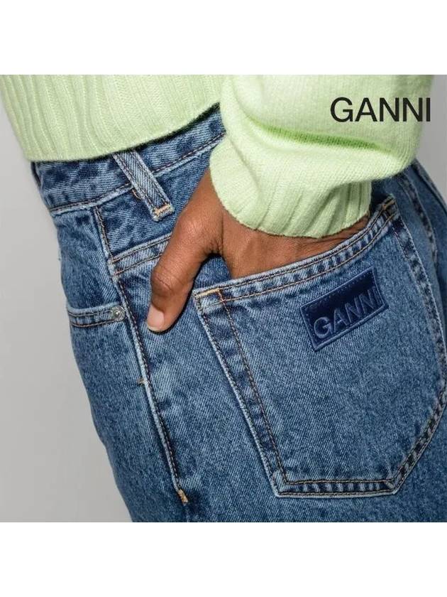 Betzy Cropped Rigid Jeans Blue - GANNI - BALAAN 9