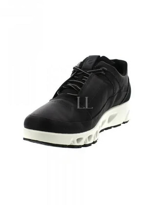 Omnivent Lace Leather Low Top Sneakers Black - ECCO - BALAAN 2