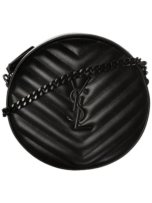 Vinyl Round Camera Cross Bag Black - SAINT LAURENT - BALAAN 1