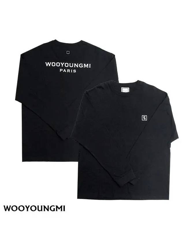 Cotton Back Logo Long Sleeve T-Shirt Black - WOOYOUNGMI - BALAAN 3