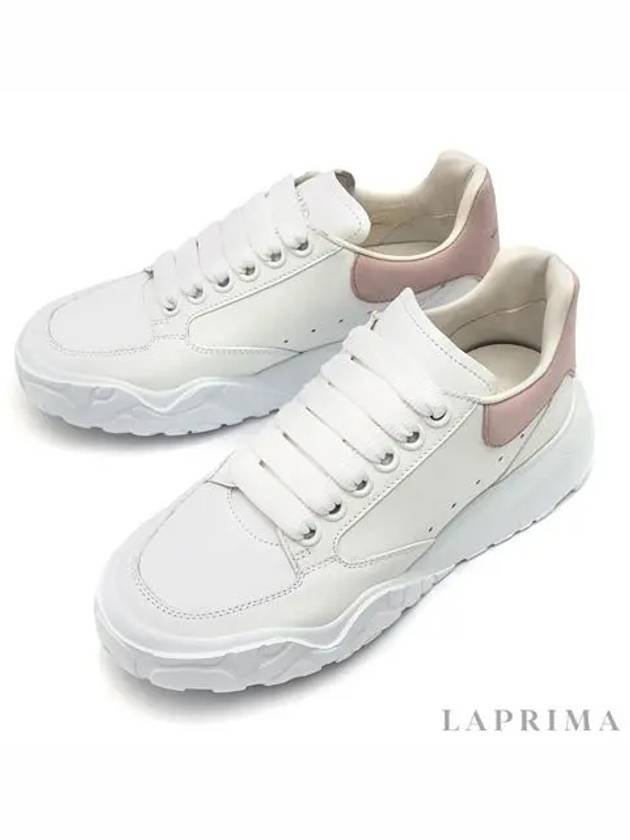 Women's Suede Pink Tab Coat Trainer Low Top Sneakers White - ALEXANDER MCQUEEN - BALAAN 2