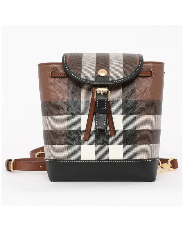 Check Mini Backpack Dark Brown - BURBERRY - BALAAN 3