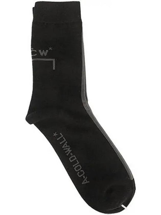 A COLD WALL ACWMSK001WHL BK Mission Statement Logo Socks Black TFN 270720 - A-COLD-WALL - BALAAN 1