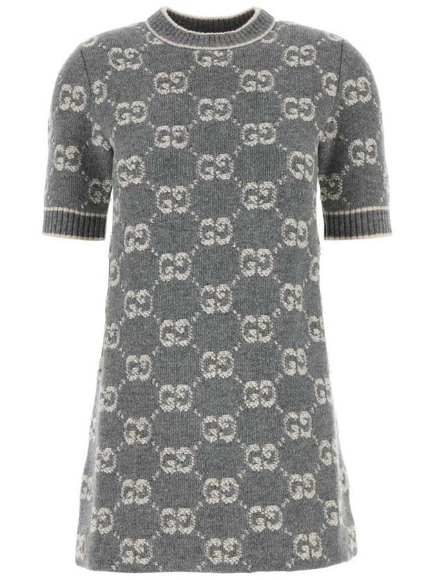 GG Wool Bouclé Jacquard Short Dress Grey - GUCCI - BALAAN 2