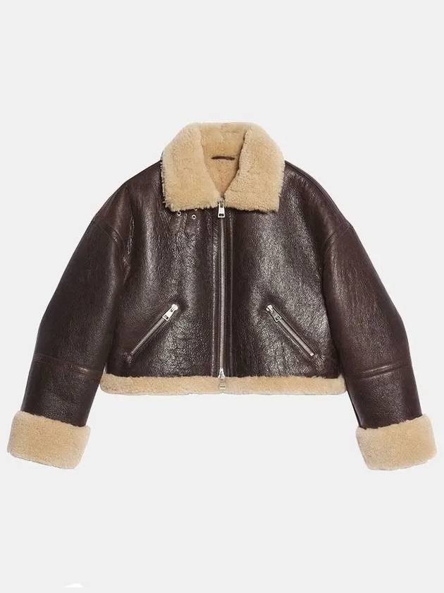 fur leather jacket brown - AMI - BALAAN 2