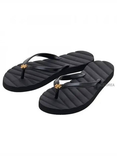 Kira Logo Flip Flops Black - TORY BURCH - BALAAN 2