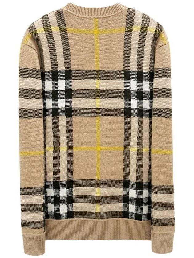 Check Pattern Cashmere Knit Top Beige - BURBERRY - BALAAN 3