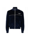 Velour Cotton Track Jacket Navy - SPORTY & RICH - BALAAN 1