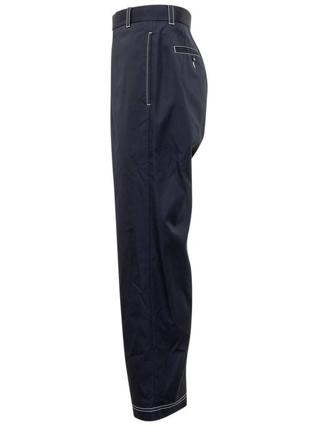 Mid rise tailored straight pants navy - THOM BROWNE - BALAAN 4