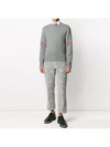 Men's Milan Stitch Armband Crew Neck Knit Top Light Grey - THOM BROWNE - BALAAN 4