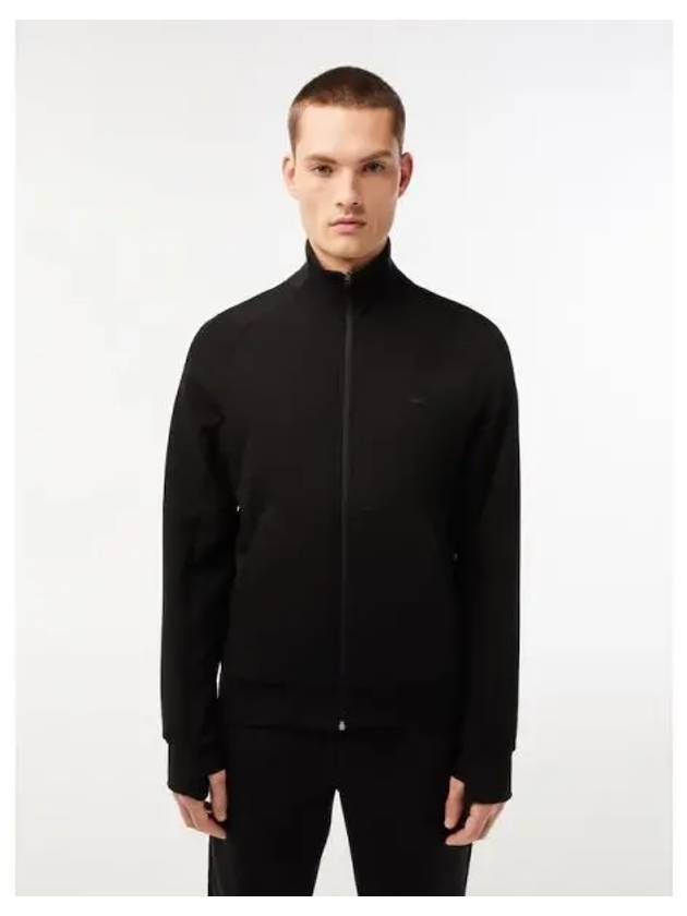 High Neck Zip Jacket Black - LACOSTE - BALAAN 2