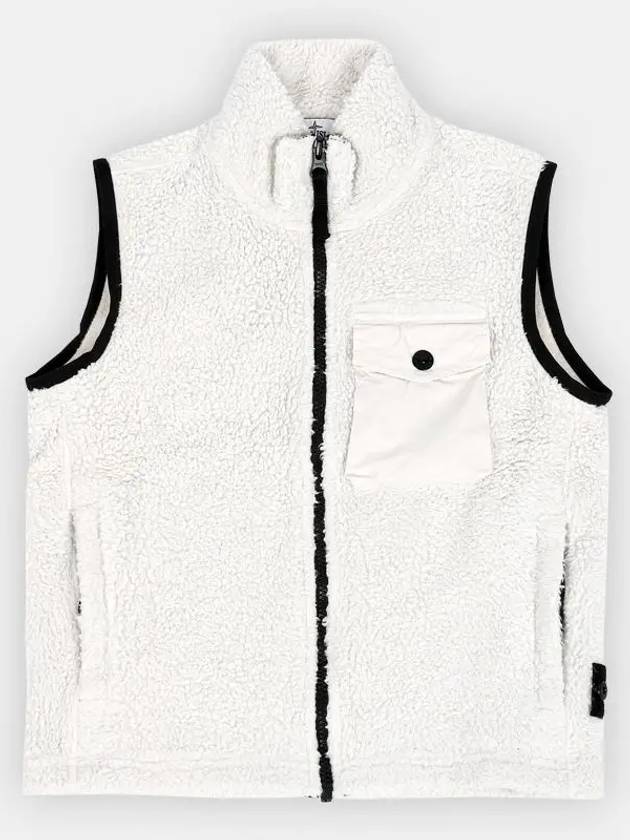 Kids Wappen Patch Fleece Vest Ivory - STONE ISLAND - BALAAN 2