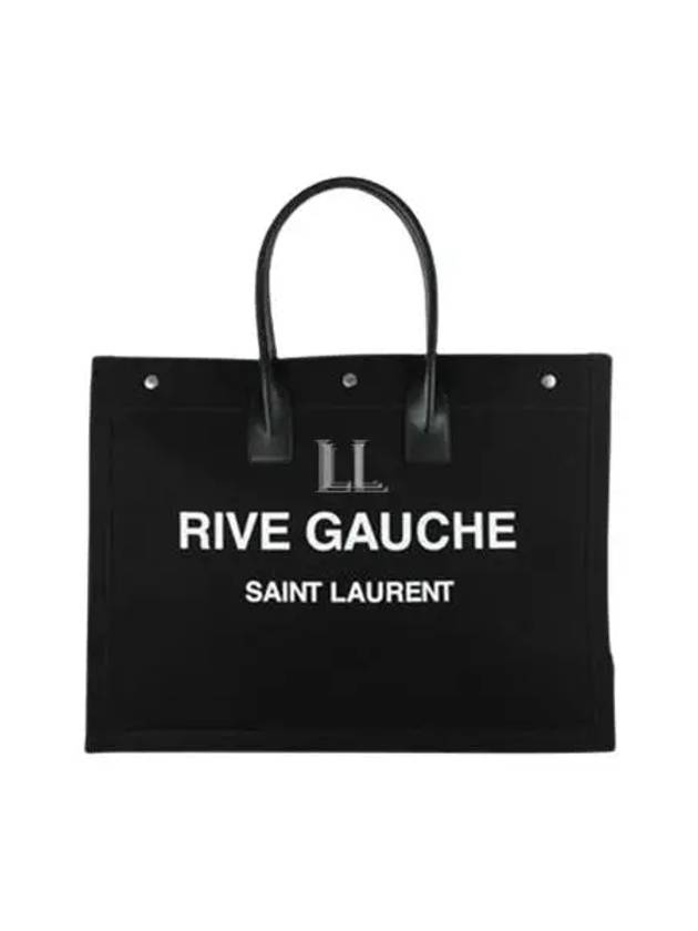 Rive Gauche Lino Legend Large Tote Bag Black - SAINT LAURENT - BALAAN 2