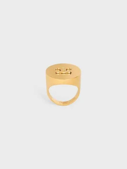 Triomphe Signet gold finish brass ring CELJ65AUGOL3RZA100 - CELINE - BALAAN 2