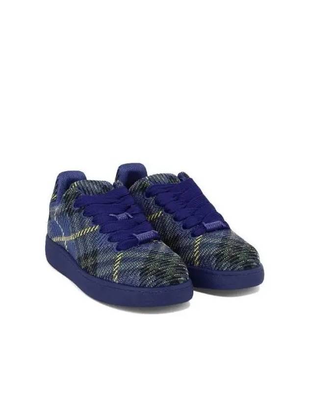 Check Knit Low Top Sneakers Blue - BURBERRY - BALAAN 3