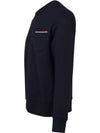 Men's Three-Stripe Tab Pocket Loopback Crew Neck Sweatshirt Navy - THOM BROWNE - BALAAN 4