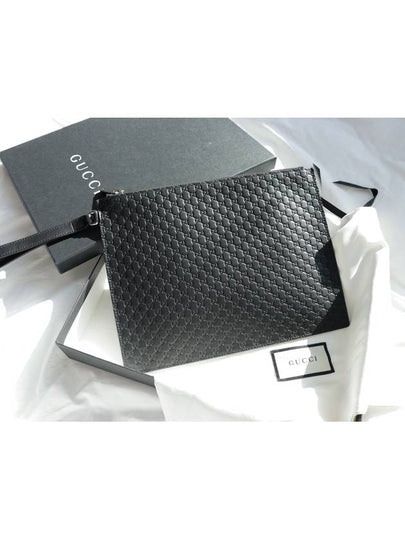 GG Micro Ssima Strap Clutch Bag Black - GUCCI - BALAAN 2