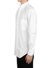 Men's Grosgrain Placket Solid Poplin Long Sleeve Shirt White - THOM BROWNE - BALAAN 4