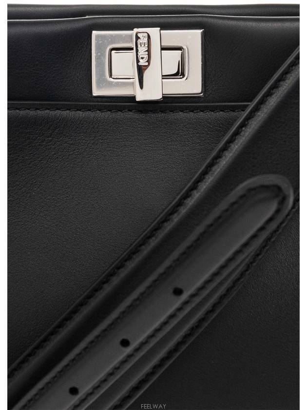 Peekaboo Mini Leather Tote Bag Black - FENDI - BALAAN 6