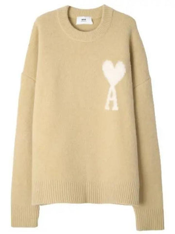 Heart Intarsia Oversized Alpaca Knit Men - AMI - BALAAN 1