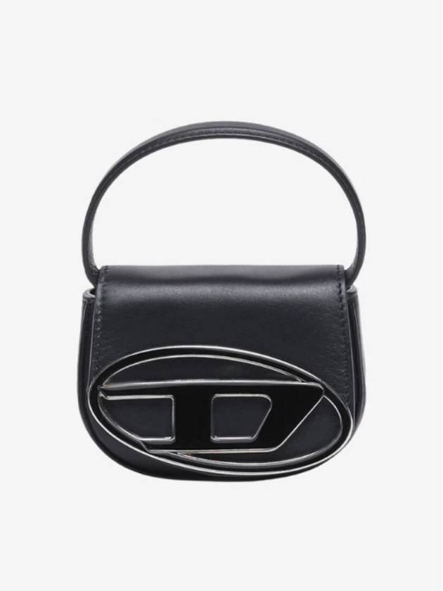 1DR Round Logo Leather Mini Shoulder Bag Black - DIESEL - BALAAN 3