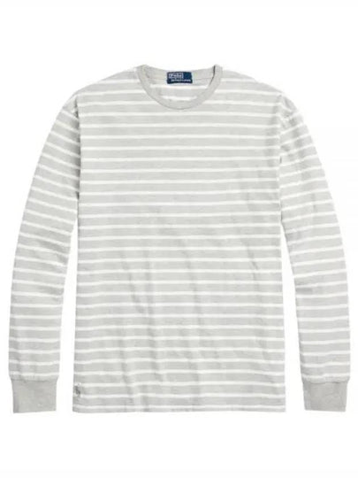 Striped Print Long Sleeve T-Shirt White Grey - POLO RALPH LAUREN - BALAAN 2