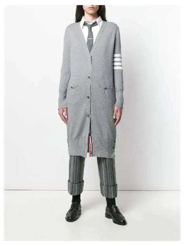 Milano Fine Merino Cardigan Light Grey - THOM BROWNE - BALAAN 7