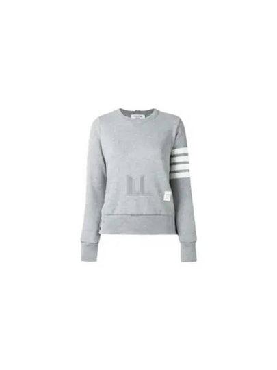 Engineered 4 Bar Stripe Loopback Jersey Knit Crewneck Sweatshirt Light Grey - THOM BROWNE - BALAAN 2