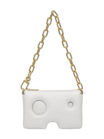 Burrow leather shoulder bag white - OFF WHITE - BALAAN 1