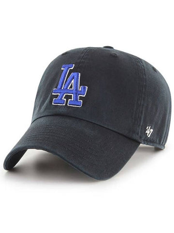 Baseball Cap LA Big Logo Premium Line Ball MLB Hat Black Blue - 47BRAND - BALAAN 1