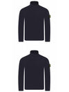 Wappen Patch Loose Fit Cotton Turtleneck Navy - STONE ISLAND - BALAAN 5