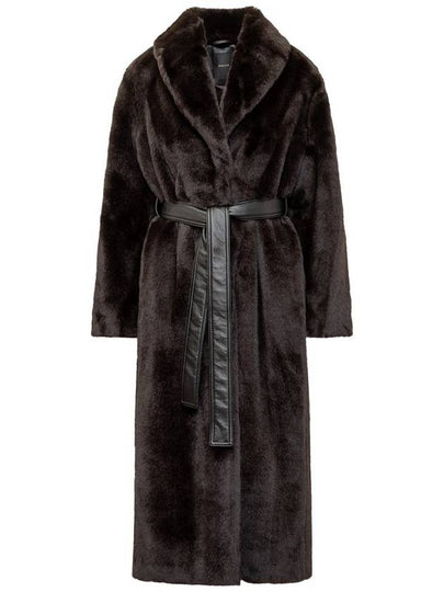 Komore Belt Long Pouf Coat Brown - PINKO - BALAAN 2