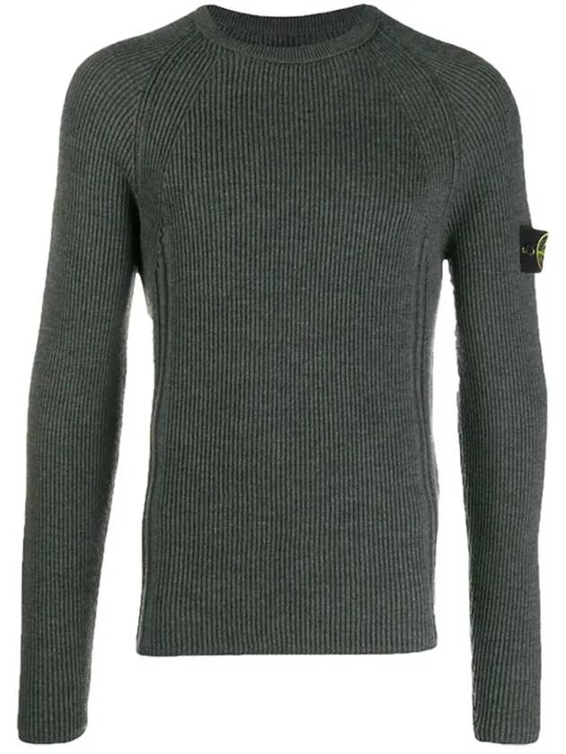 Wappen Patch Pullover Wool Knit Top Grey - STONE ISLAND - BALAAN 2