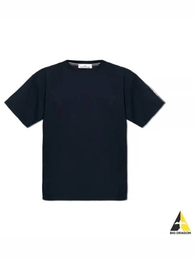 Compass Logo Round Short Sleeve T-Shirt Navy - STONE ISLAND - BALAAN 2