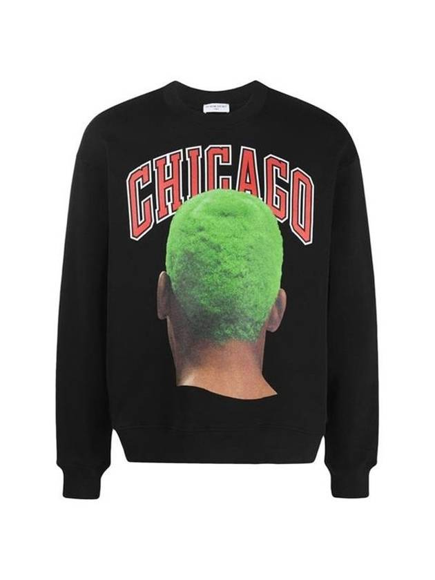 Chicago Print Crew Neck Sweatshirt Black - IH NOM UH NIT - BALAAN 1