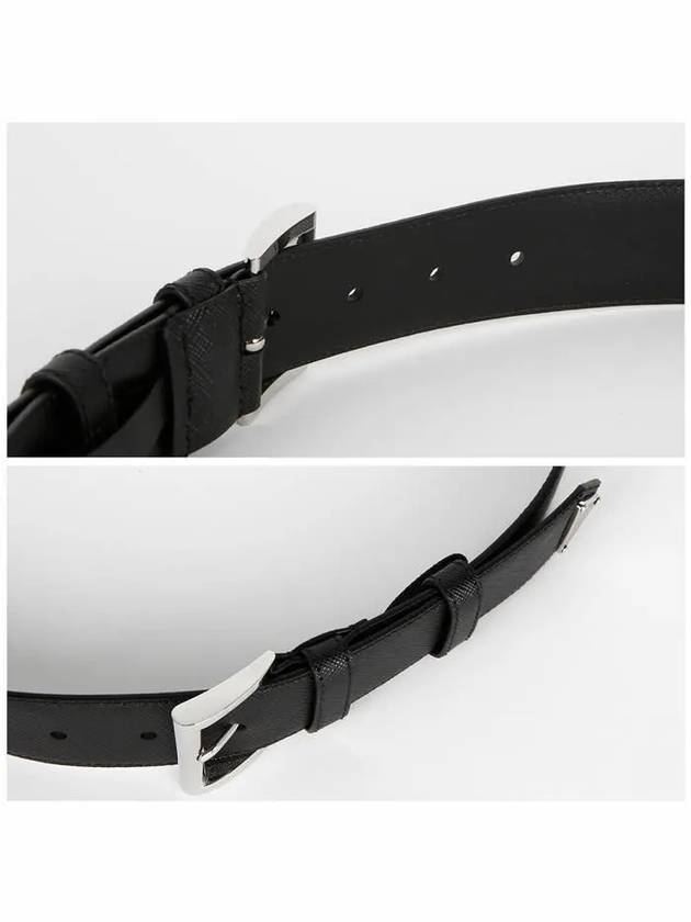 Saffiano Leather Belt Black - PRADA - BALAAN 5