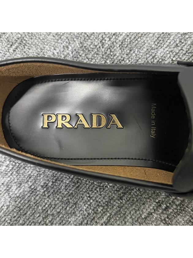 Brushed Leather Loafers Black - PRADA - BALAAN 9