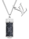 Men's Monogram Eclipse Charms Necklace Silver - LOUIS VUITTON - BALAAN 4