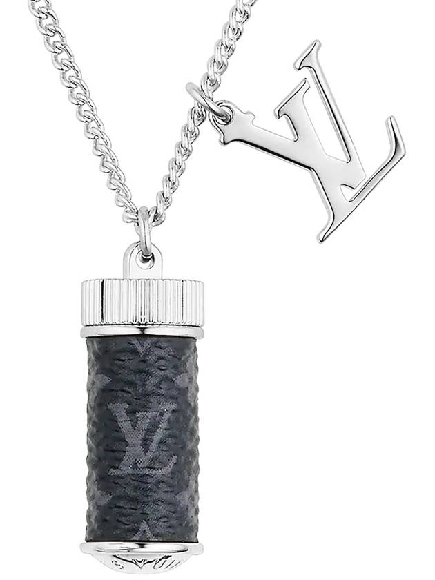 Men's Monogram Eclipse Charms Necklace Silver - LOUIS VUITTON - BALAAN 4