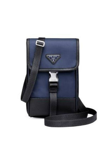 Re-Nylon Saffiano Leather Mini Bag Navy - PRADA - BALAAN.