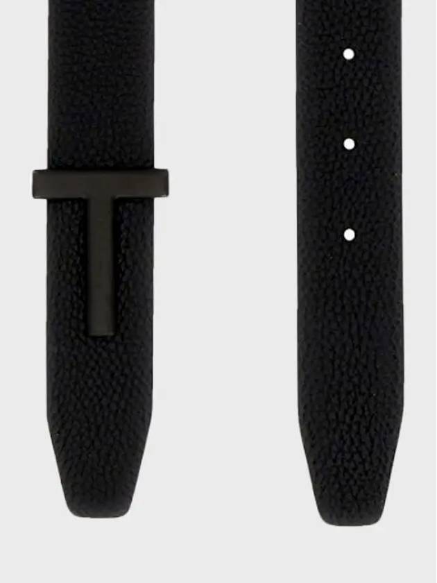 Black Reversible Leather Belt Black - TOM FORD - BALAAN 3