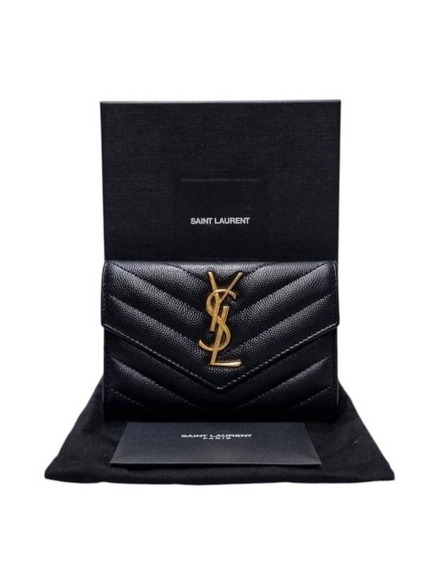 414404 Monogram Envelope Gold Logo Card Business Wallet - SAINT LAURENT - BALAAN 10