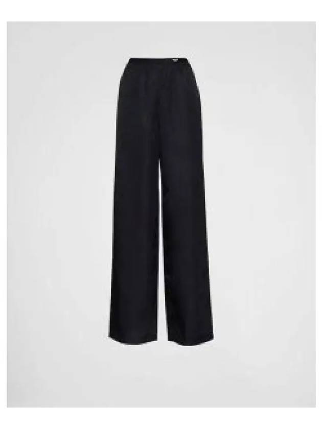 Logo Re-Nylon Wide Leg Track Pants Black - PRADA - BALAAN 2