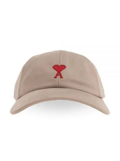 De Coeur Embroidered Logo Ball Cap Beige - AMI - BALAAN 2