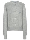 Face Patch Crop Cardigan Light Grey Melange - ACNE STUDIOS - BALAAN 2