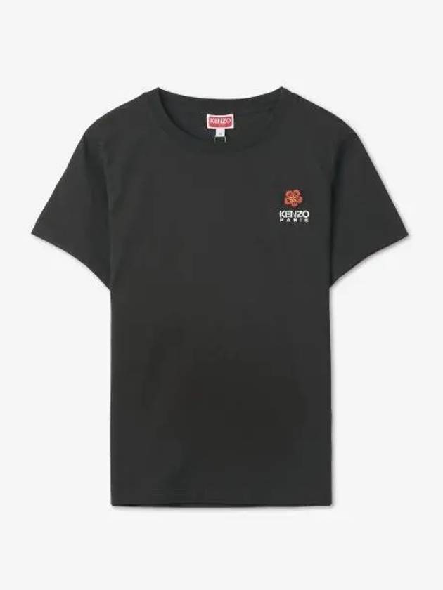 Boke Flower Logo Embroidery Short Sleeve T Shirt Black - KENZO - BALAAN 2