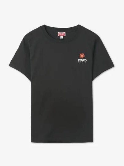 Boke Flower Logo Embroidery Short Sleeve T Shirt Black - KENZO - BALAAN 2